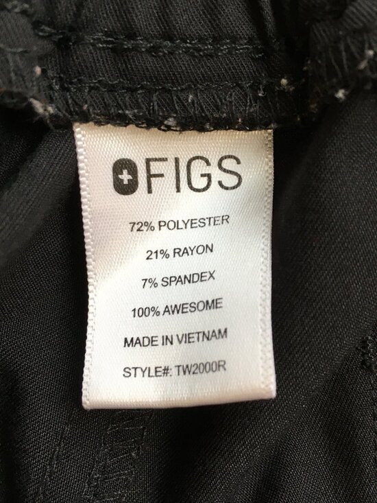 FIGS Black YOLA High Rise Skinny Fit Straight Leg Medical Hospital Scrubs Pant - Picture 3 of 11